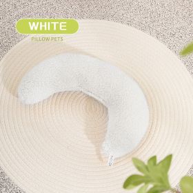 Pillow For Cats, U-Shaped Pillow Equipped With An Adjustable Cat Collar (Color: White)