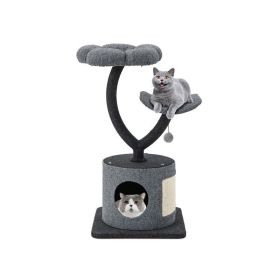 Cute Cat Tree for Indoor Cats with Supporting Frame (Color: Gray, Type: Pet entertainment)